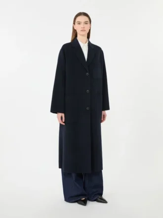Cappotto in misto lana Double Face, blu navy