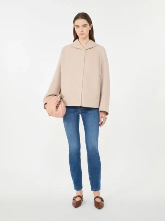 Cappotto in misto lana Double Face, color sabbia