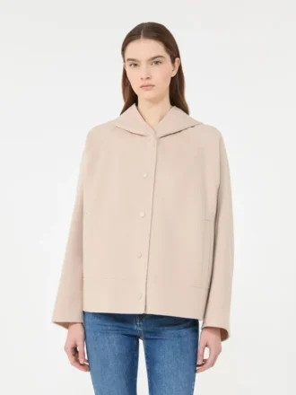Cappotto in misto lana Double Face, color sabbia