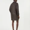 Cappotto in pelle nappa, marrone