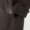 Cappotto in pelle nappa, marrone