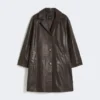 Cappotto in pelle nappa, marrone