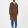 Cappotto in pelle scamosciata, marrone