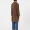 Cappotto in pelle scamosciata, marrone