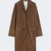 Cappotto in pelle scamosciata, marrone