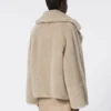 Cappotto in tessuto teddy di alpaca e cashmere, color sabbia Cappotto in tessuto teddy di alpaca e cashmere, color sabbia