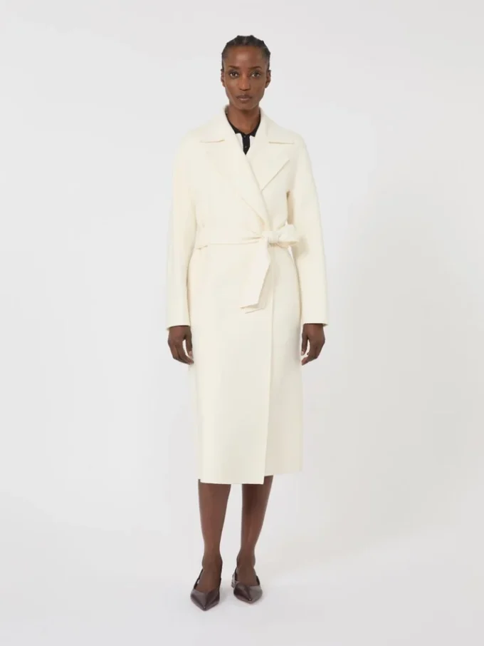Cappotto lungo in lana, cashmere e seta, bianco Cappotto lungo in lana, cashmere e seta, bianco
