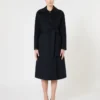 Cappotto lungo in lana, cashmere e seta, blu navy Cappotto lungo in lana, cashmere e seta, blu navy