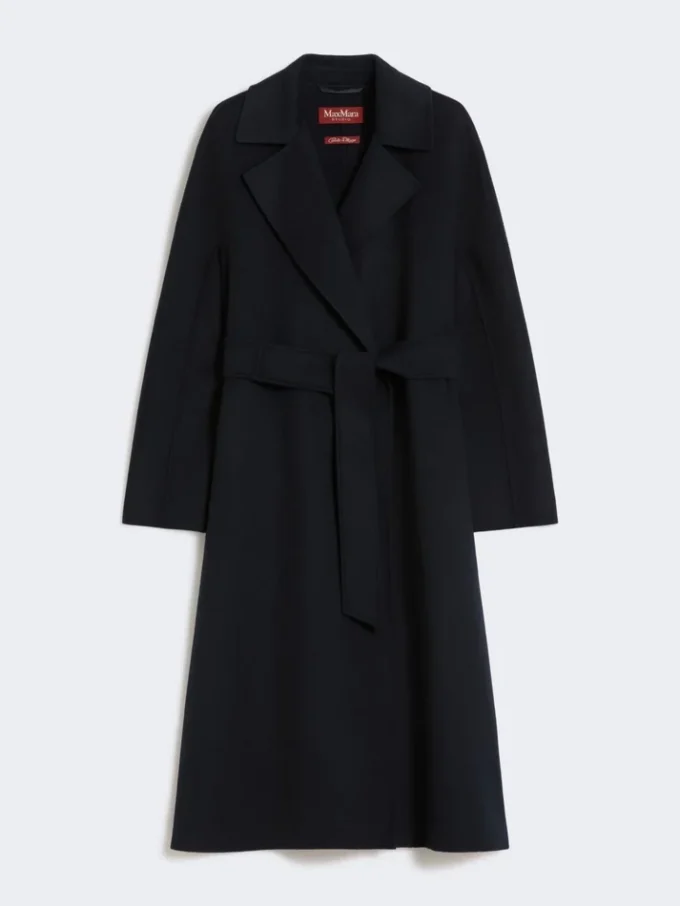 Cappotto lungo in lana, cashmere e seta, blu navy Cappotto lungo in lana, cashmere e seta, blu navy