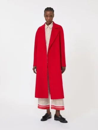Cappotto lungo in lana, cashmere e seta, rosso