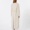 Cappotto lungo in lana con dettaglio di mezza cintura, sabbia Cappotto lungo in lana con dettaglio di mezza cintura, sabbia