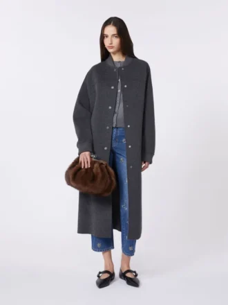 Cappotto lungo in lana, grigio scuro