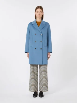 Cappotto midi in lana, blu chiaro