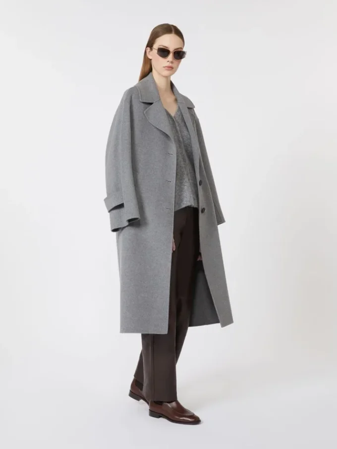 Cappotto monopetto in lana, grigio medio Cappotto monopetto in lana, grigio medio