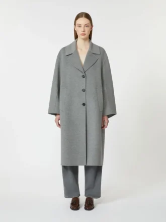 Cappotto monopetto in lana, grigio medio