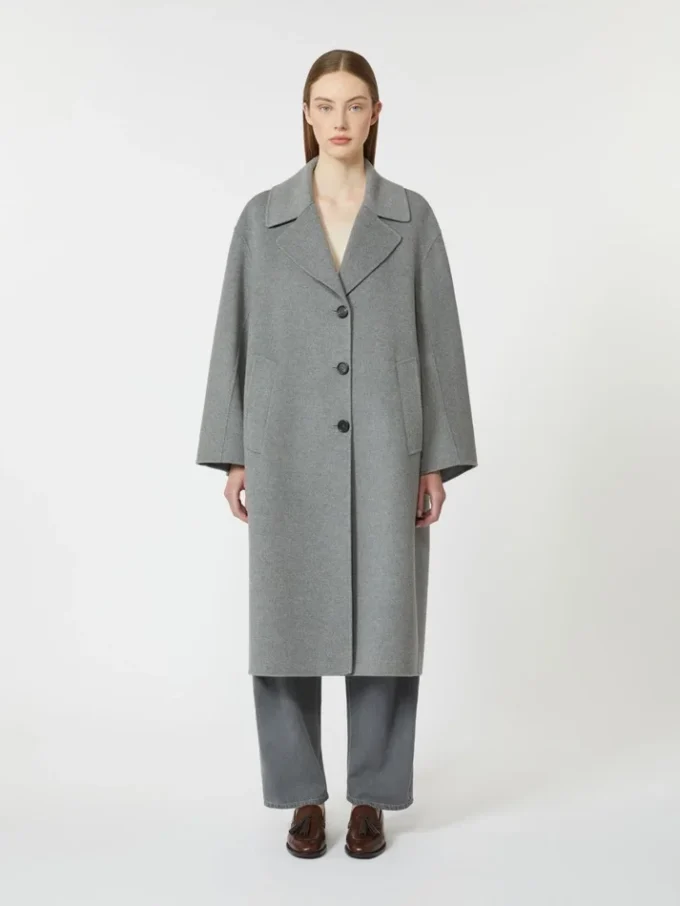 Cappotto monopetto in lana, grigio medio Cappotto monopetto in lana, grigio medio