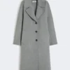 Cappotto monopetto in lana, grigio medio Cappotto monopetto in lana, grigio medio