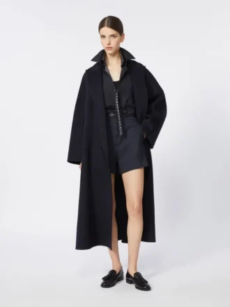 Cappotto oversize in cashmere, blu oltremare
