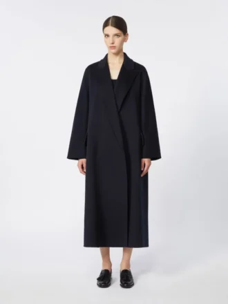Cappotto oversize in cashmere, blu oltremare