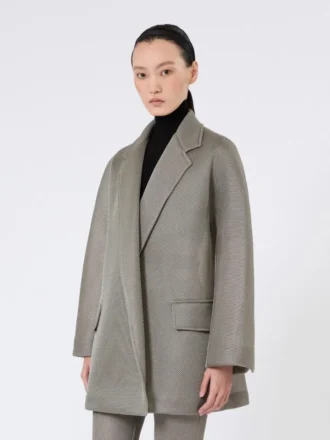 Cappotto oversize in maglia jersey, grigio medio