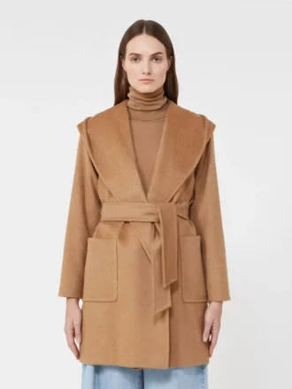 Cappotto-vestaglia color cammello, cammello