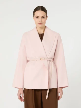 Cappotto-vestaglia in lana, cashmere e seta, rosa