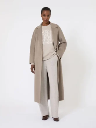 Cappotto-vestaglia in lana, tortora