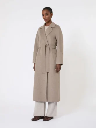 Cappotto-vestaglia in lana, tortora
