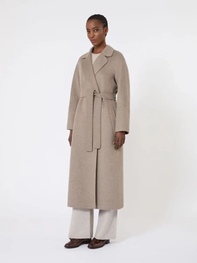 Cappotto-vestaglia in lana, tortora Cappotto-vestaglia in lana, tortora