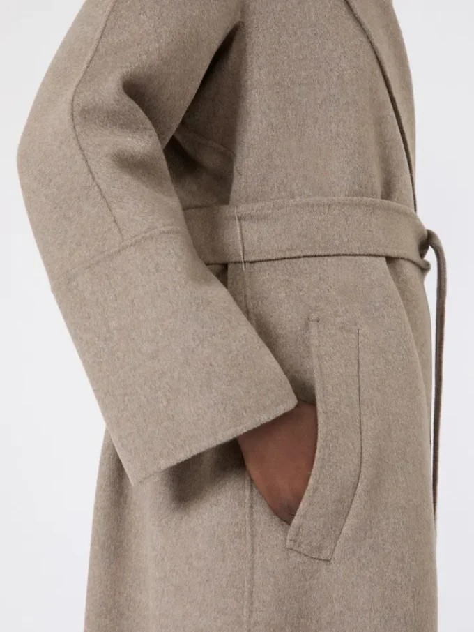 Cappotto-vestaglia in lana, tortora Cappotto-vestaglia in lana, tortora