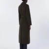 Cappotto-vestaglia in lana, verde scuro Cappotto-vestaglia in lana, verde scuro