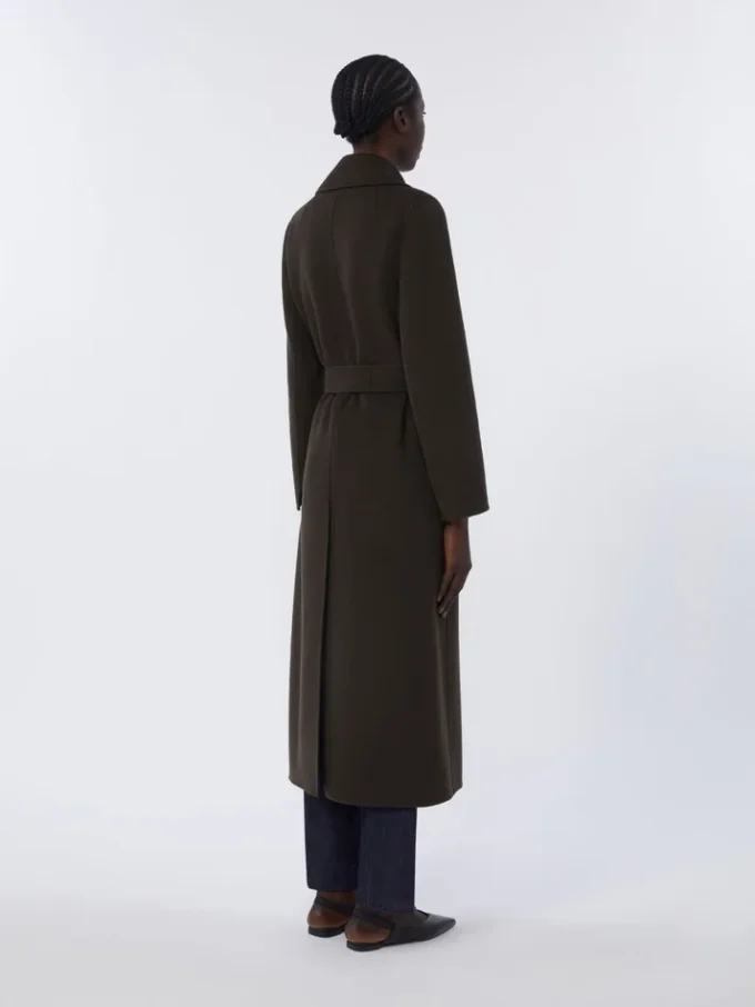 Cappotto-vestaglia in lana, verde scuro Cappotto-vestaglia in lana, verde scuro