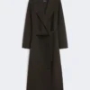 Cappotto-vestaglia in lana, verde scuro Cappotto-vestaglia in lana, verde scuro