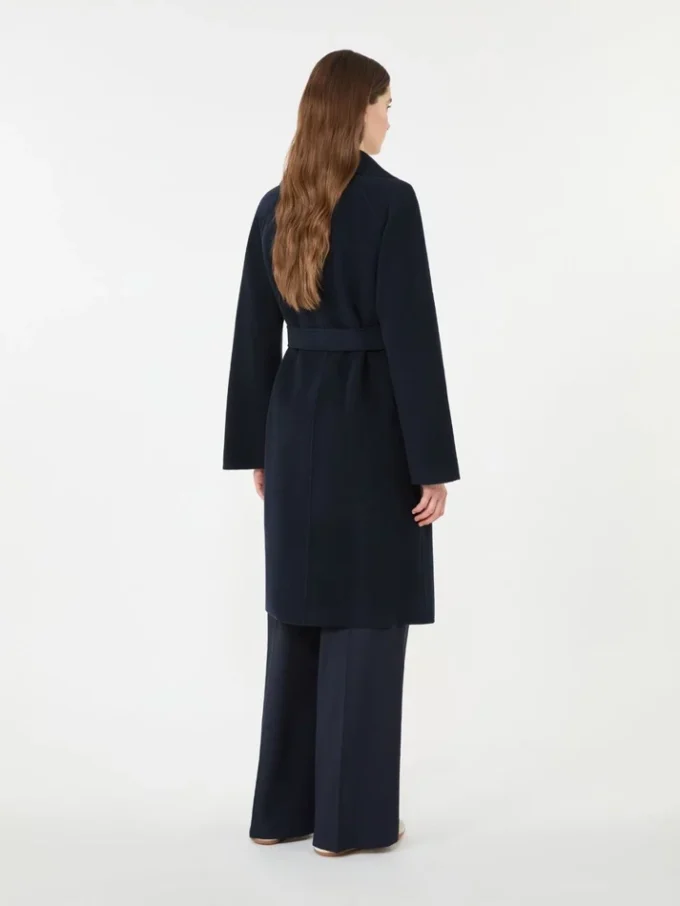 Cappotto-vestaglia in misto lana Double Face, blu navy Cappotto-vestaglia in misto lana Double Face, blu navy