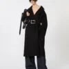 Cappotto-vestaglia in Pure Wool, nero Cappotto-vestaglia in Pure Wool, nero