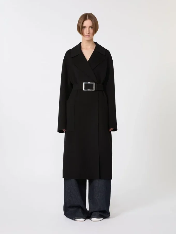 Cappotto-vestaglia in Pure Wool, nero Cappotto-vestaglia in Pure Wool, nero