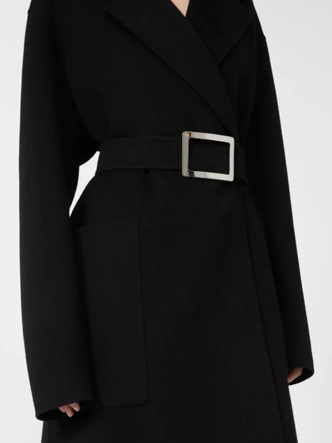 Cappotto-vestaglia in Pure Wool, nero Cappotto-vestaglia in Pure Wool, nero
