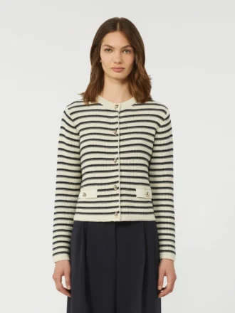 Cardigan corto in cotone, blu navy