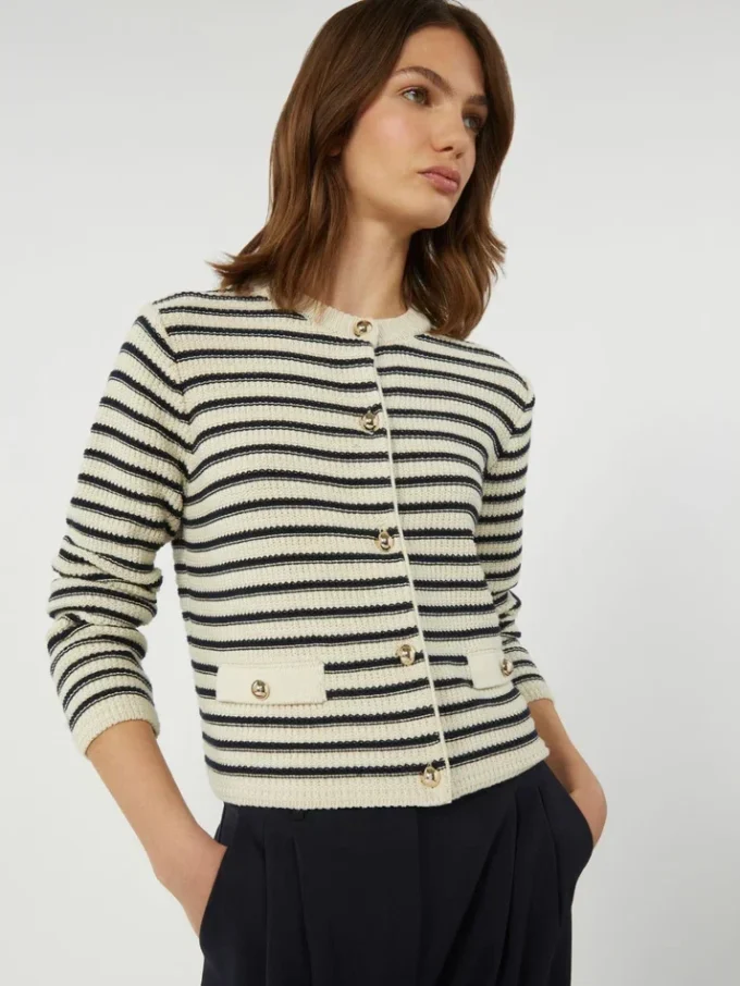 Cardigan corto in cotone, blu navy