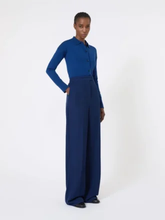 Cardigan femminile in lana, blu cina