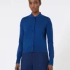 Cardigan femminile in lana, blu cina