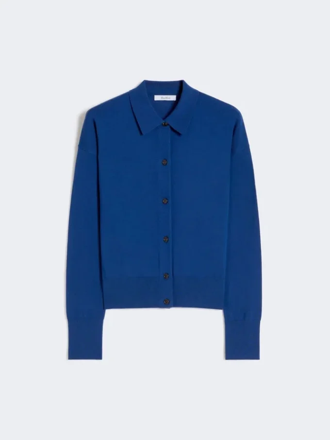 Cardigan femminile in lana, blu cina