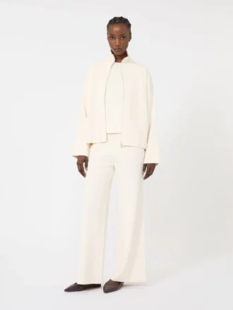 Cardigan in filato di crêpe di viscosa, avorio