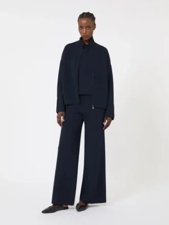 Cardigan in filato di crêpe di viscosa, blu oltremare