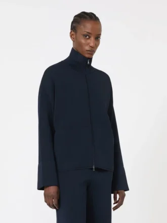 Cardigan in filato di crêpe di viscosa, blu oltremare