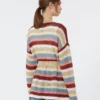 Cardigan in filato di lino con cintura, ciliegia