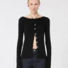 Cardigan in lana con catena, nero Cardigan in lana con catena, nero