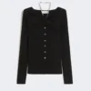 Cardigan in lana con catena, nero Cardigan in lana con catena, nero