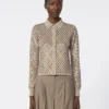 Cardigan in lana con paillettes, marrone Cardigan in lana con paillettes, marrone