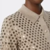 Cardigan in lana con paillettes, marrone Cardigan in lana con paillettes, marrone